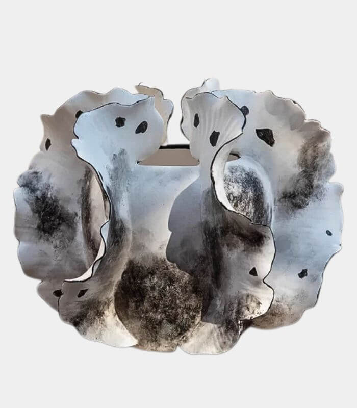 Valeria Ink Wash Ceramic Vase – Artisanal Cloud-Form Design