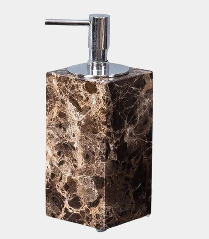 Emperata Natural Marble Soap Dispenser / Lotion Dispenser 19 cm Brown