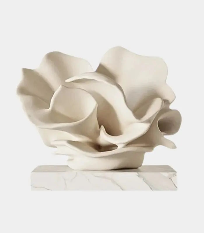 Ethereal Bloom Sculptural Accent | Handcrafted Resin Coral on Marble Base 25 cm