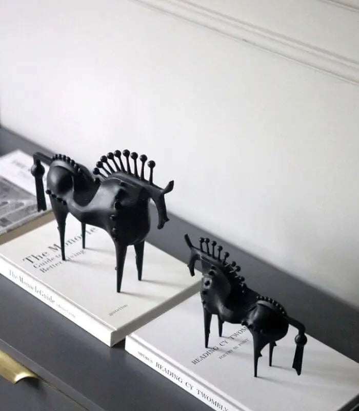 Amaya Abstract Horse Decorative Sculpture Metal Black