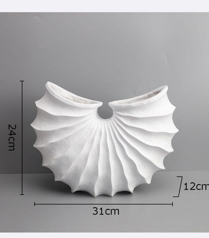 Vase Handcrafted Shell Shaped Living Room Decor