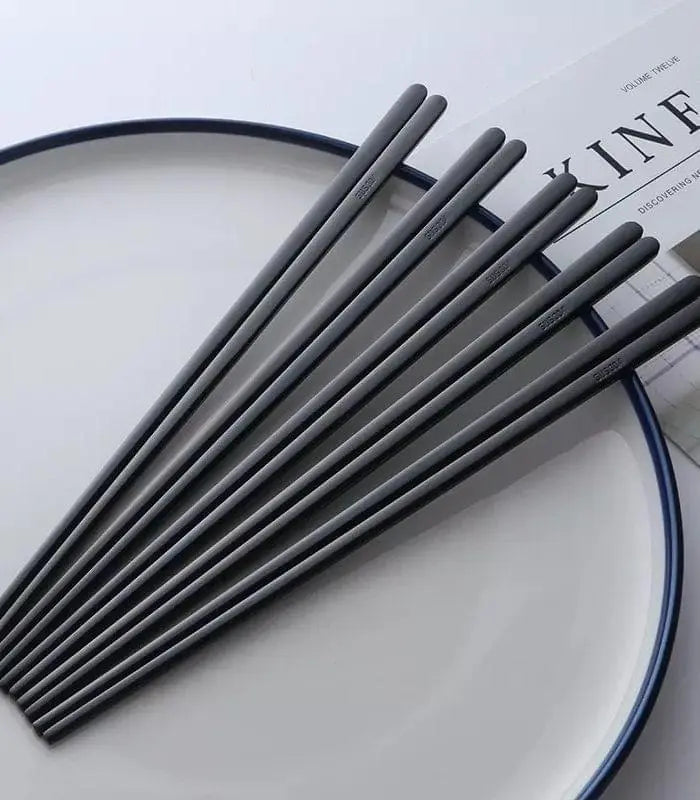 Set of 10 Pairs Stainless Steel Chopsticks