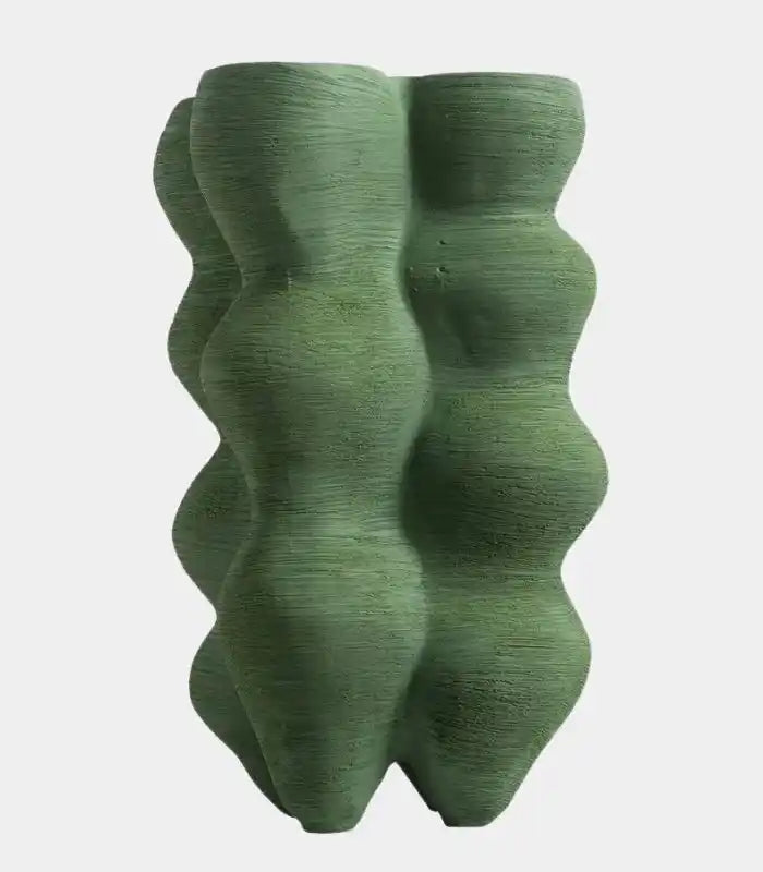 Table Vase Large Handcrafted Resin Green Tall Vases 39 cm