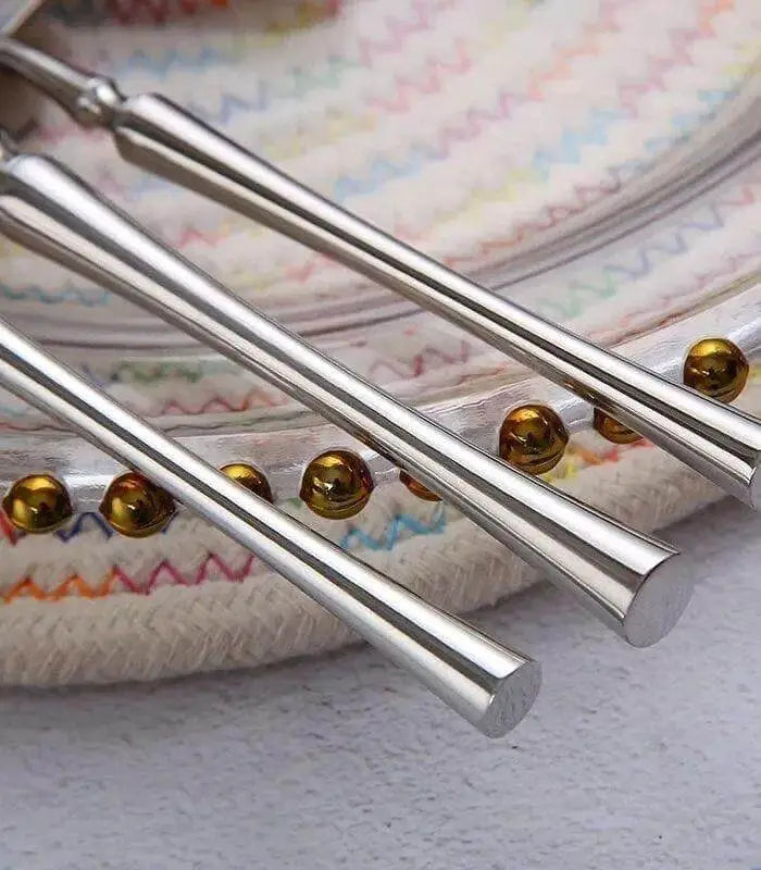 24 Pcs Cutlery Set Classic Stainless Steel Art Deco Silver