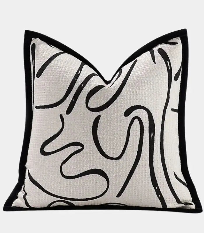 Kaia Abstract Line Cushion Cover – Contemporary Jacquard Design