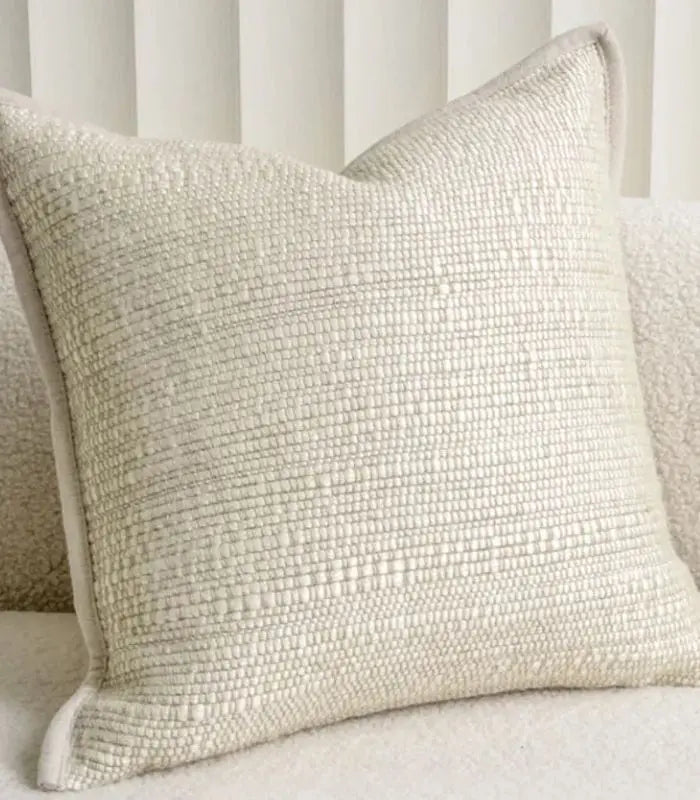 Woven Textured Cushion Cover – Natural Ivory Woven Design 45 x 45 cm
