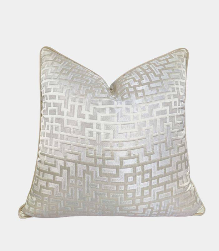 Geometric Cushion Cover Fernwood Jacquard Velvet Woven