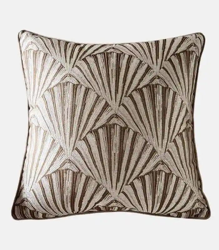 Palais Art Deco Fan Cushion Cover | Designer Jacquard & Velvet Pillow Case 45cm x 45cm