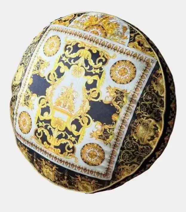 Versailles Royal Baroque Round Cushion Cover - Velvet Decorative Pillow Case (45cm/18")