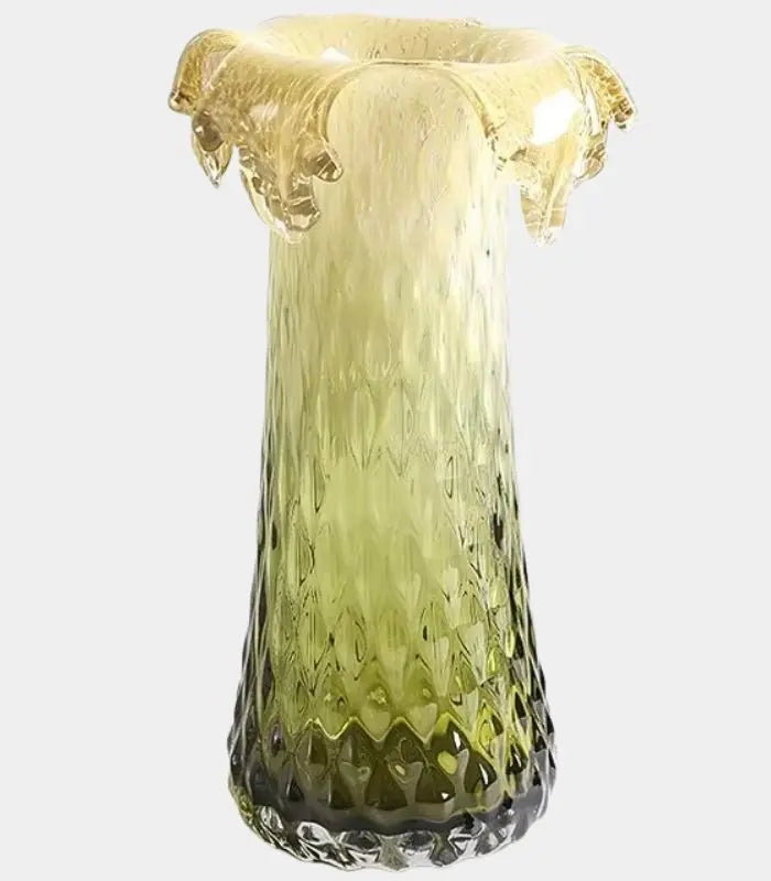 Luminara Glass Vase – Sculptural Petal Design 29 cm