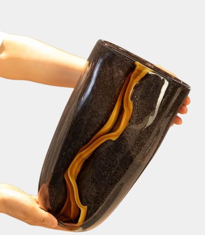 Black Orion Tabletop Vase Glass