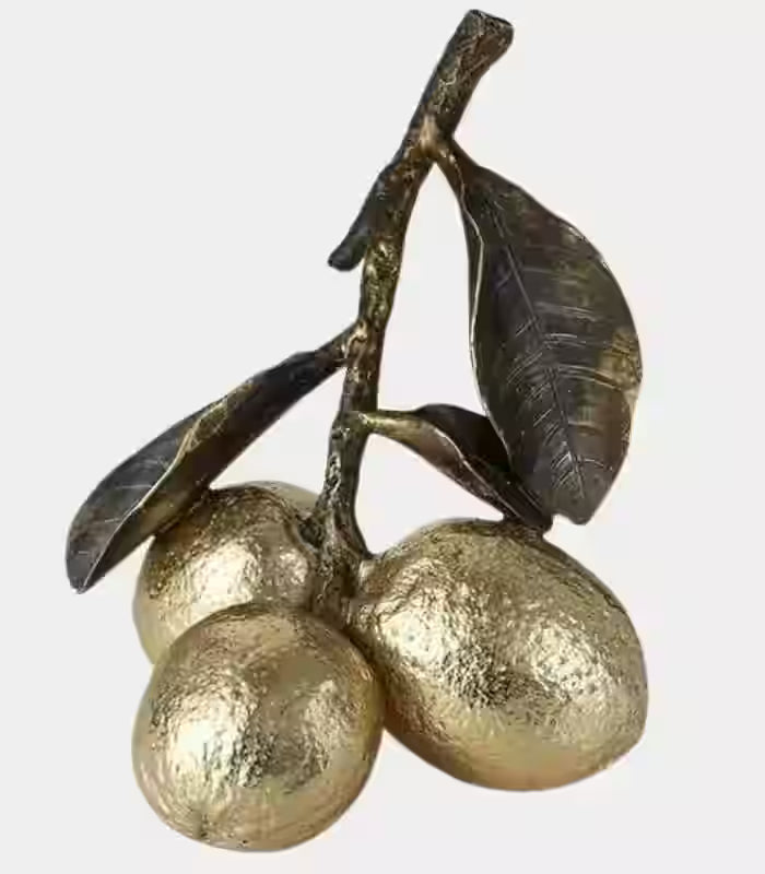 Lemon Tree Decorative Sculpture – Resin Botanical Fruit Ornament 18.2 cm (7.17 in)
