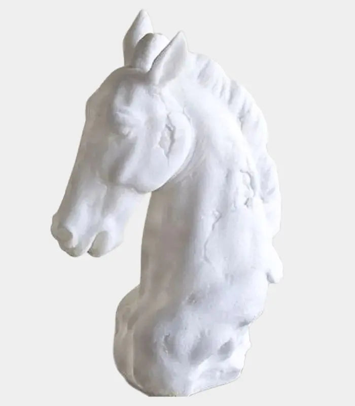 Majestic Horse Head Sculpture – Pearl White Resin Bust