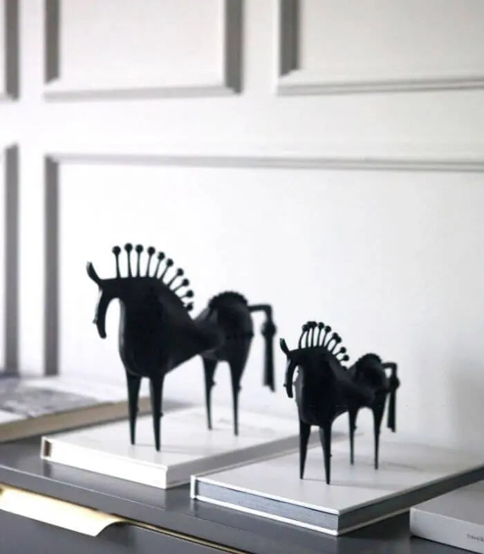 Amaya Abstract Horse Decorative Sculpture Metal Black