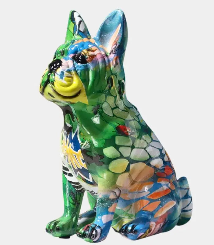 French Bulldog Sculpture Graffiti Style Living Room Decoration Resin