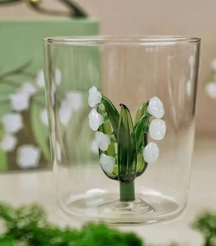 Drinking Glass Lily Of The Valley Transparent Hand-Blown Glass 300 ml
