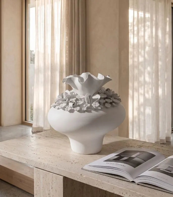 Baroque Ceramic Vase – Handcrafted Sculptural Vessel 23.5 cm (9.25 in)