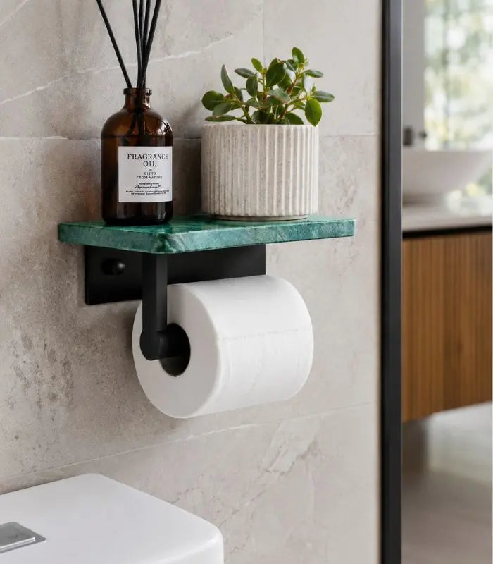 Toilet Roll Holder Wall-Mounted Natural Marble Green Marble