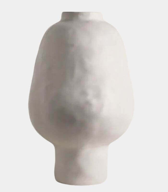 Artisan Lunara Keramikvase – Abstrakte skulpturale Keramik, Weiß