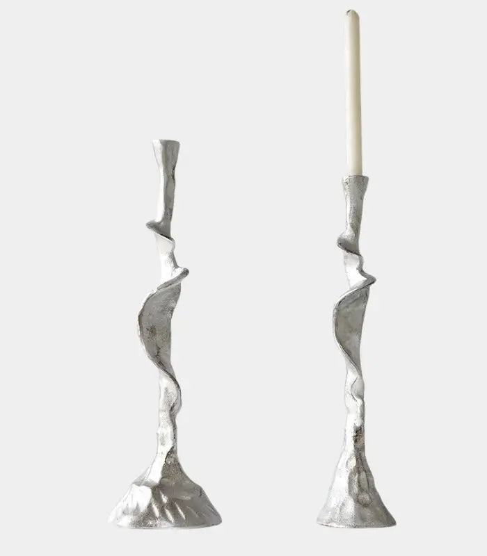 Seraphine Aluminum Candleholder – Sculptural Twisted Design