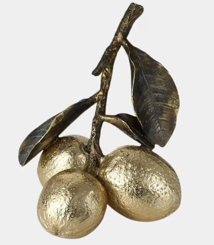 Lemon Tree Decorative Sculpture – Resin Botanical Fruit Ornament 18.2 cm (7.17 in)