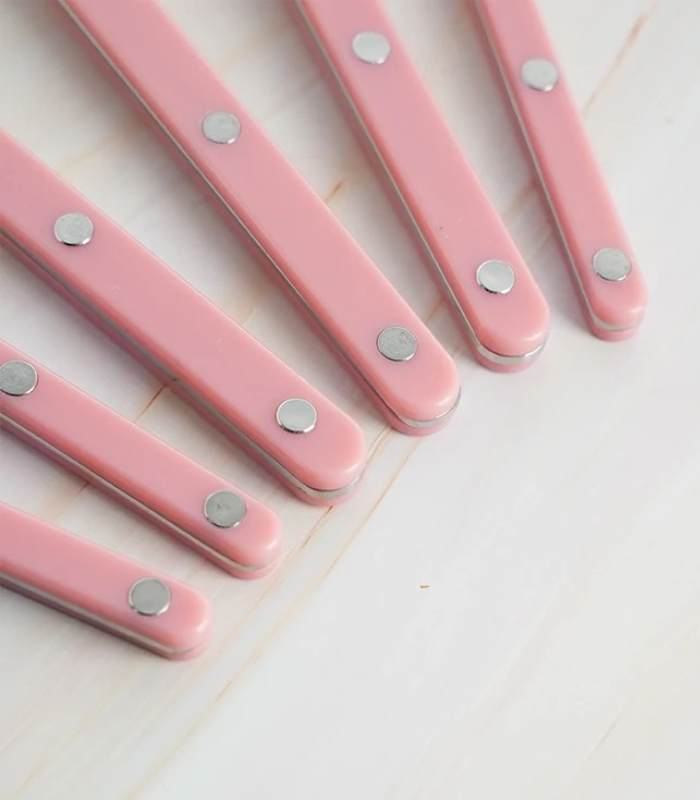 24 Pcs Set Pink European-Inspired Cutlery Set 18/10 Stainless Steel
