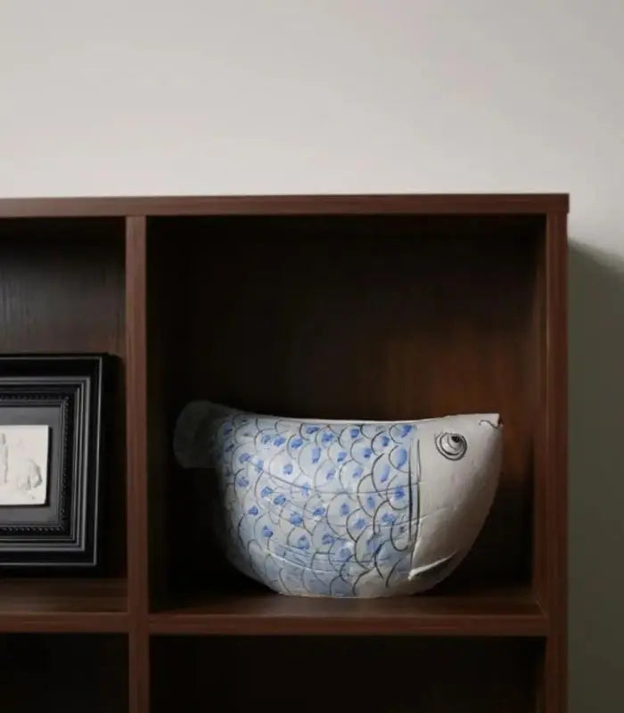Artisan Fish Ceramic Planter/Vase – Handpainted Blue Scale Design