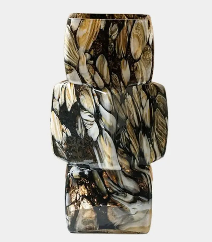 Palimpsest Glass Vase – Handcrafted Stacked Design 30 cm