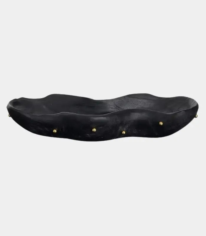 Organic Sculptural Bowl Black Resin 40 cm