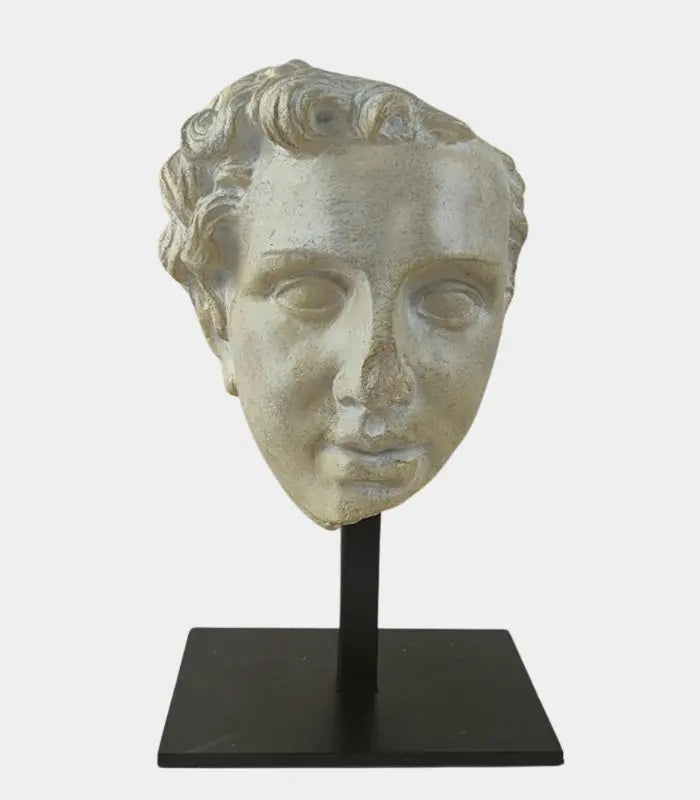 Timeless Sculpture Head – Neoclassical Stone Art Piece Resin 22 cm