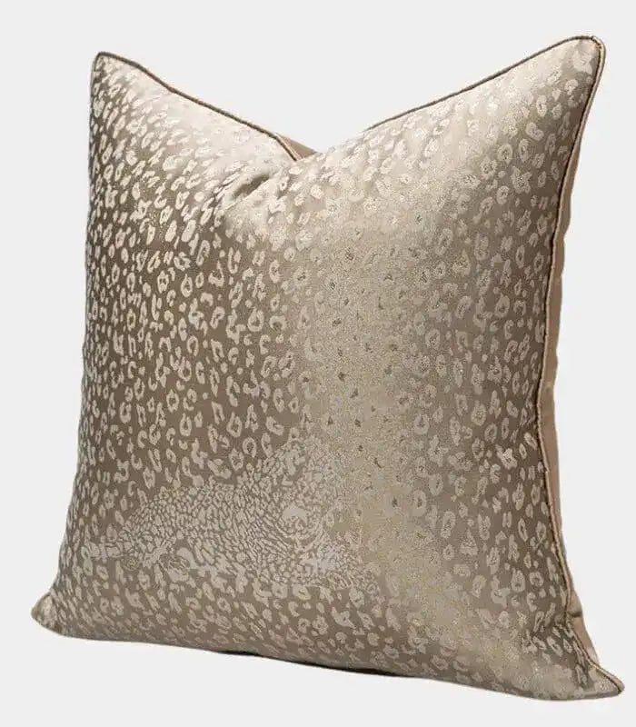 Champagne Leopard Decorative Throw Pillow Cover