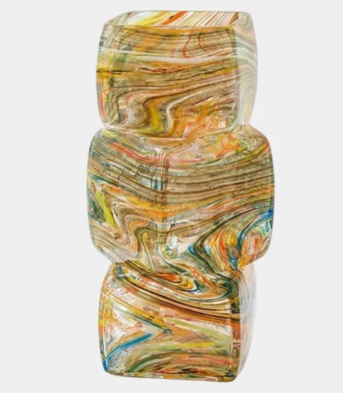 Opus Glass Vase – Handcrafted Stacked Sculptural Design 30 cm