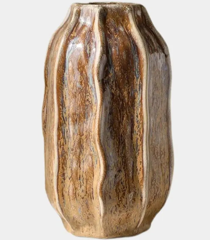 Driftwood Ceramic Vase Collection – Artisan Wood-Effect Design