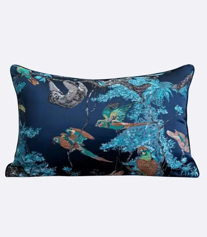 Cushion Cover Wild Life Pillow Case Embroidered Jacquard