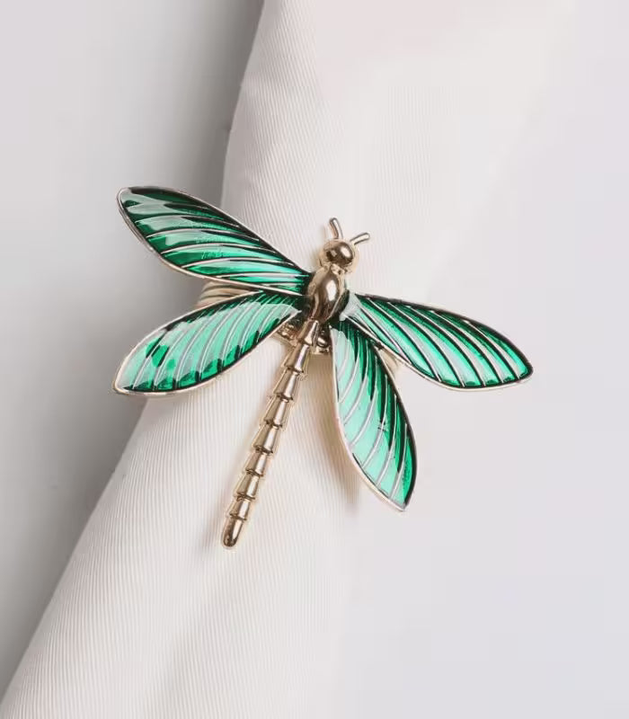 30 Pcs Green Dragonfly Napkin Rings, Napkin Rings, Dragonfly Napkin Rings