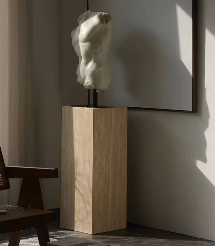 Classical Adonis Torso Sculpture on Stand - Elegant Home Gallery Statue Large 71 cm (28 inch)