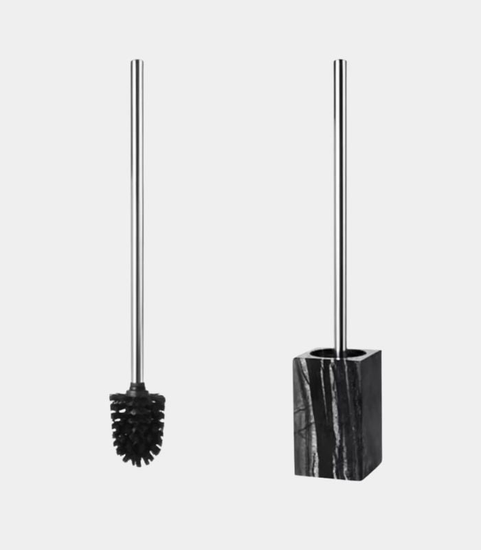 Nero Marquina Toilet Brush Set – Natural Marble Bathroom Accessory