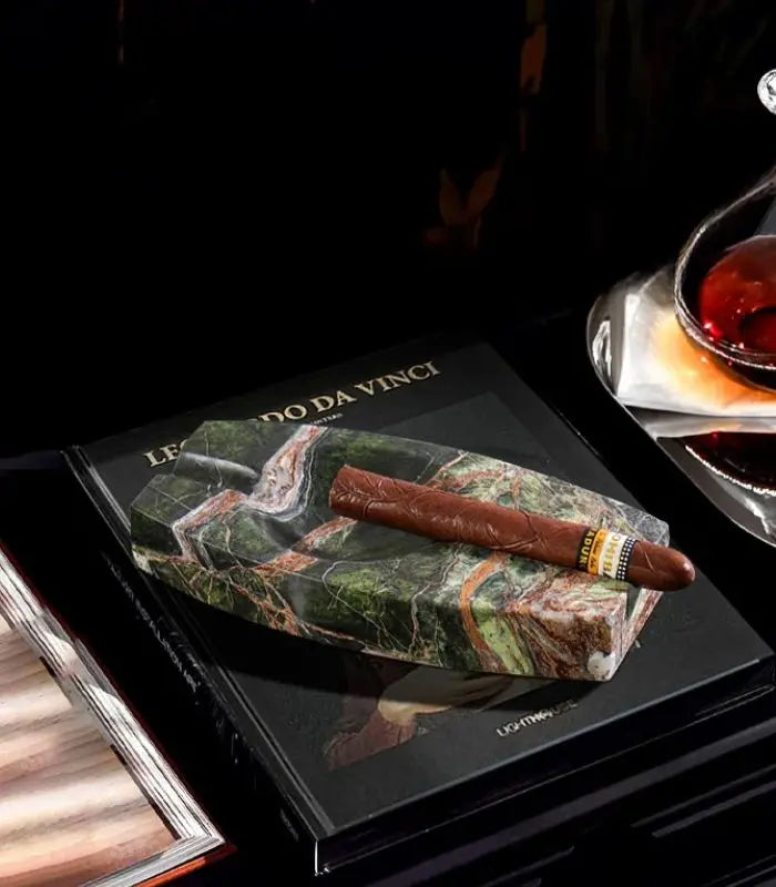 Forest Green Natural Marble Cigar Ashtray 20 cm (7.87 in)