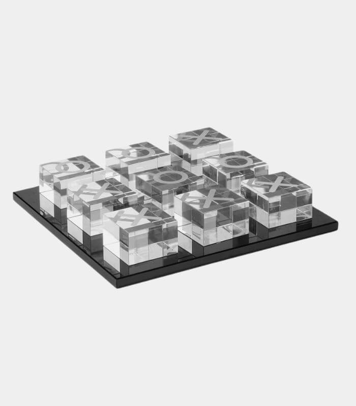 Tic Tac Toe Crystal Glass 23 cm