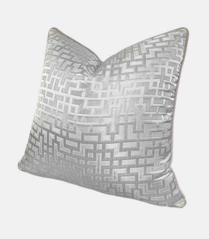 Geometric Cushion Cover Fernwood Jacquard Velvet Woven