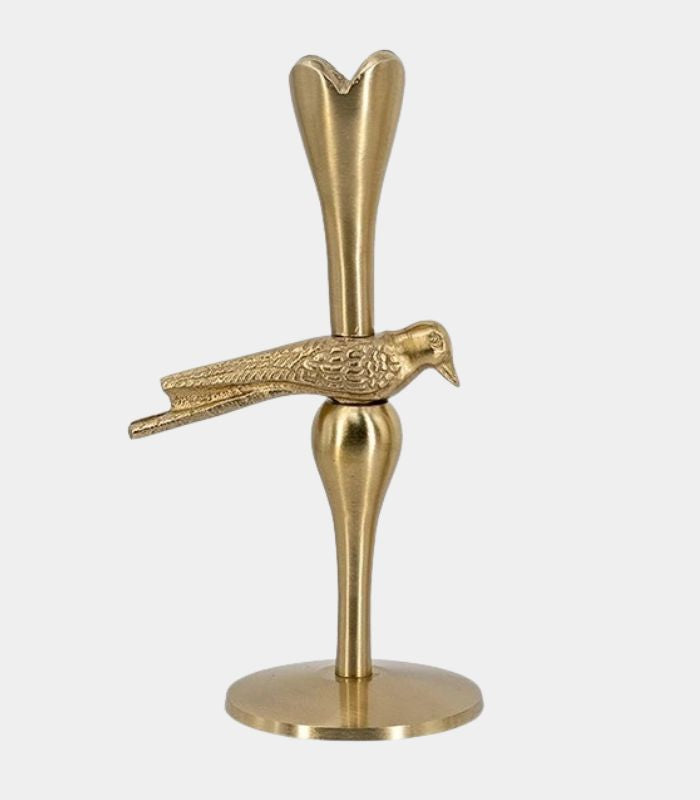 Avian Lotus Candle Holder – Aluminium Gold
