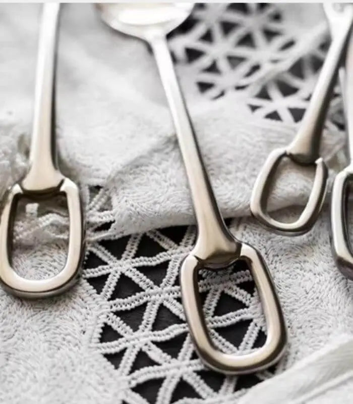 Set 30 Pcs Cutlery Set 304 Stainless Steel Buckle Handle for 6 People