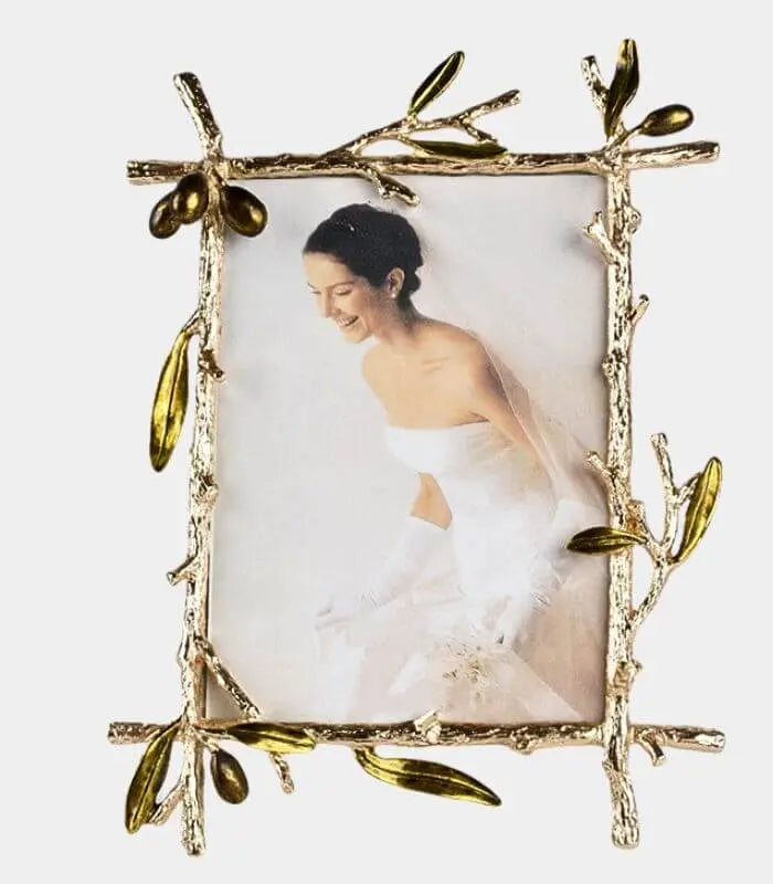 Golden Olive Branch Ornate Photo Frame Alloy