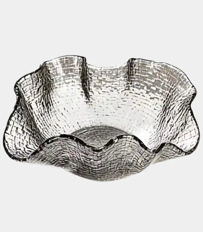 The Riviera Textured Art Glass Bowl Smoky Grey 35 cm (13.8 in)