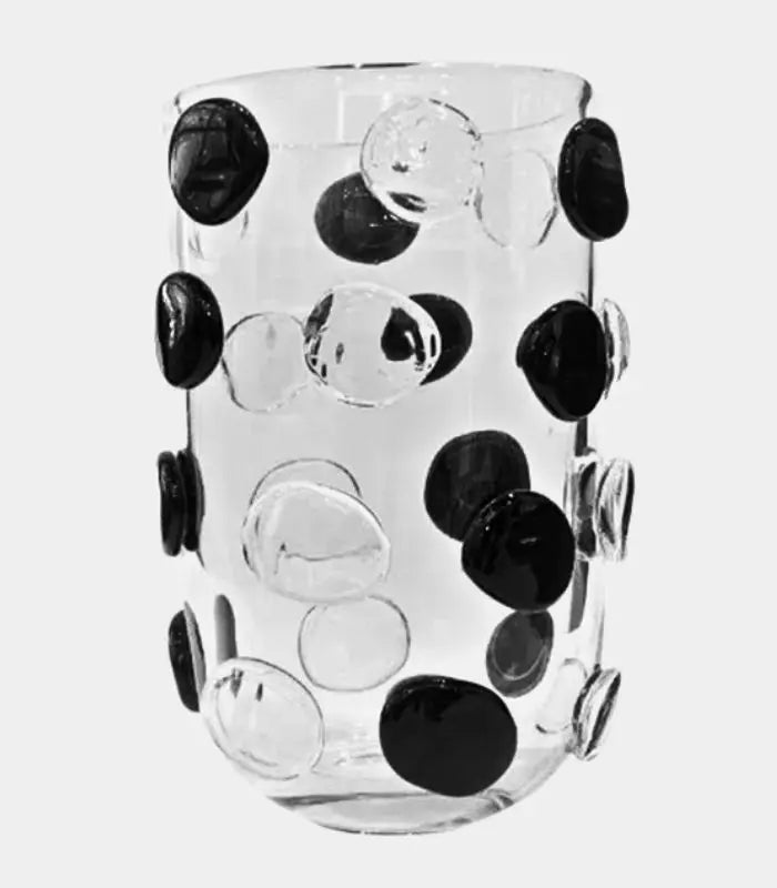 Vivienne Polka Dot Glass Vase – Contemporary Monochrome Design