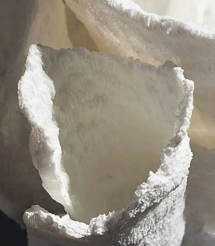 Faux Coral Desk Decoration Ornaments Resin on Marble Base White