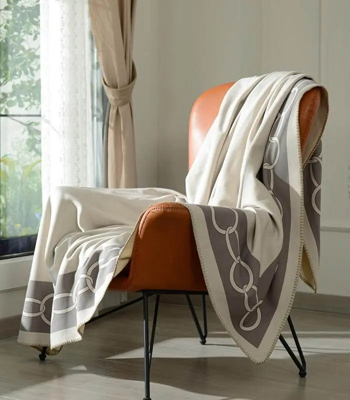 Moderne Luxe Decke Weiche Bett Sofa Überwurf Grau und Weiß