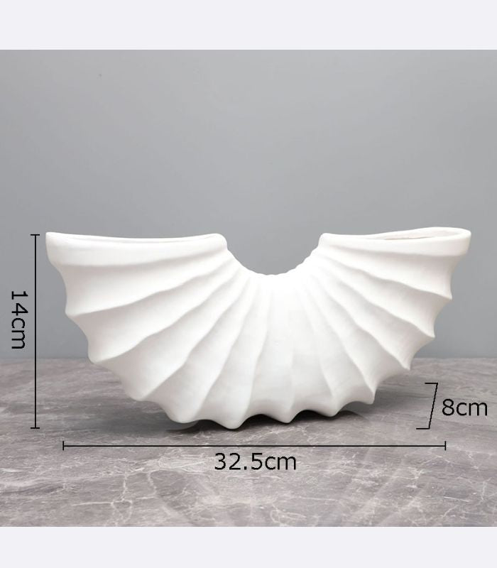 Vase Handcrafted Shell Shaped Living Room Decor