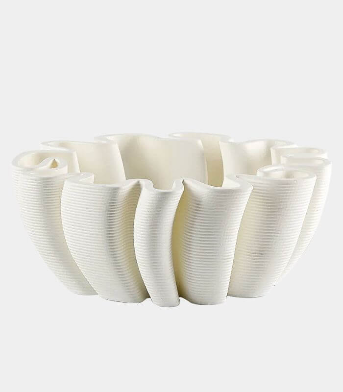 Sculptural Bowl – Contemporary Fluted Design 32 cm (12.6 in) Resin