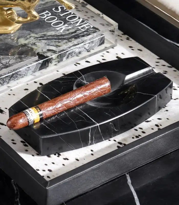 Black Natural Marble Cigar Ashtray 20 cm (7.87 in)